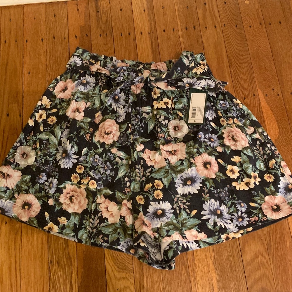 Floral High Waist Women's Shorts